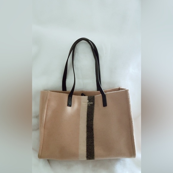 Kate Spade Washington Square Wool Tote Beige Bag - Picture 4 of 8